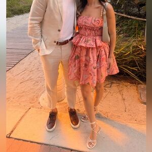 NWT Agua Bendita Salvador Encaje Printed Cotton Minidress